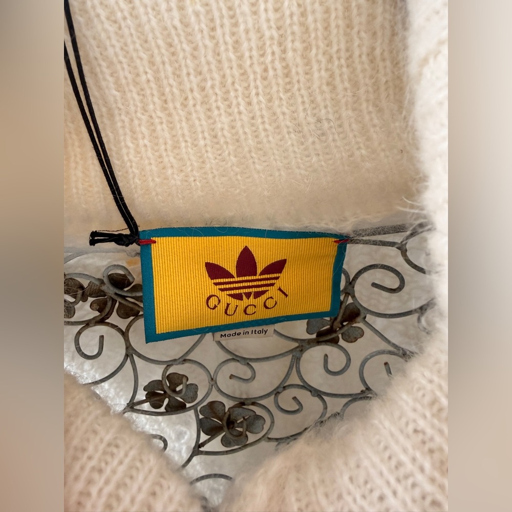 Gucci Adidas Collaboration cropped cream mohair sweater - Picture 5 of 7